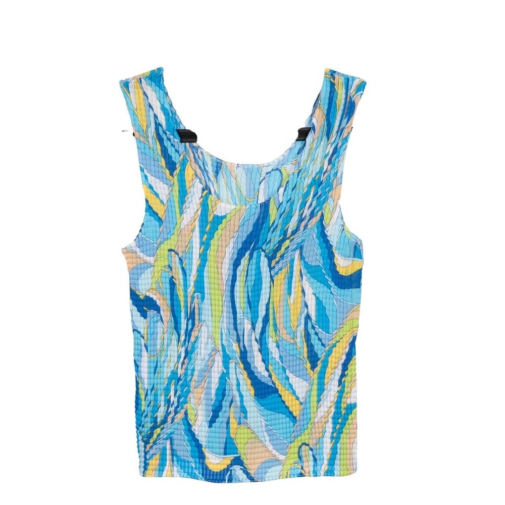 Sere Nade Y2K Sheer Blouse Tank Set XL Blue Green Abstract Swirl Boho Fairy - Picture 6 of 7